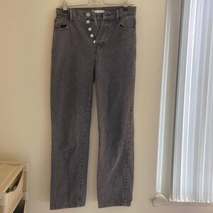 Grey Pacsun High Rise Straight Leg Jeans